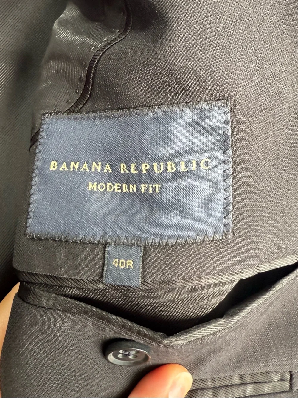 Banana Republic Men's Black Two-Button Suit Jacket